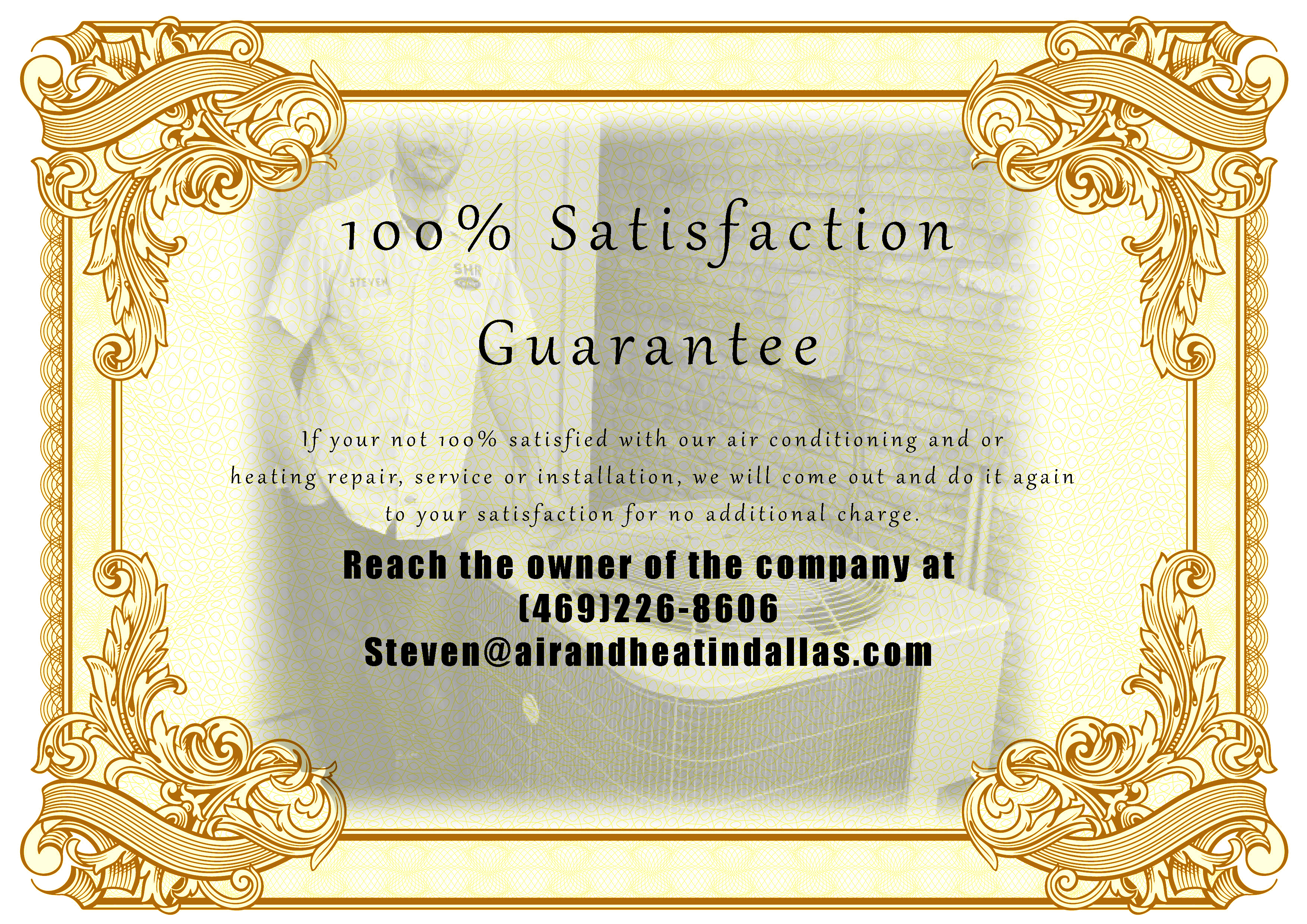 100% satisfaction guarantee